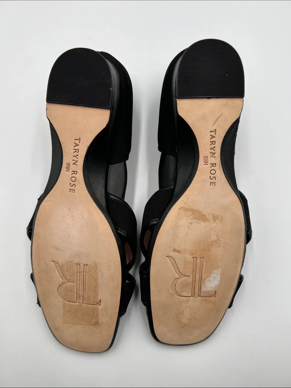 Taryn Rose Kaida d'orsay wedge sandal black comfort criss cross shoe women 9.5
